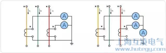 兩相不完全星形接線(xiàn)形式電流互感器接線(xiàn)圖